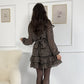 🎉2025 Neues Design🧸👗Gepunktetes Minikleid mit Bindegürtel