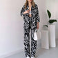 🌹💓2025 neuer Stil🌟elegantes Damen Hemd und Hose 2-teiliges Set, Zebra-Print💕