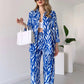 🌹💓2025 neuer Stil🌟elegantes Damen Hemd und Hose 2-teiliges Set, Zebra-Print💕