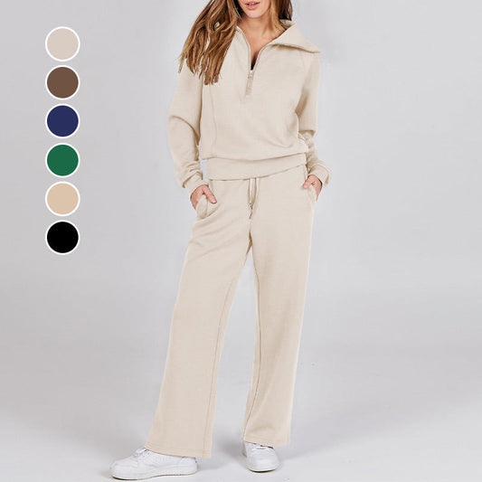 🔥🔥beliebtes Produkt💥Lässig mit Reißverschluss und langen Ärmeln 💨💓Top &Hose Zweiteiliges Set😎🌹