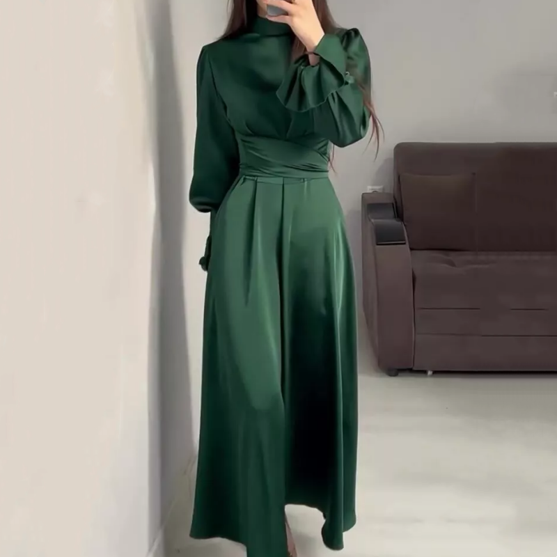 💝🌿Frühling Neu🎉😍Elegante taillierte Langarm-Maxikleider für Damen👗🧸 ...