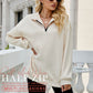 💖Sweatshirt mit überschnittenen Schultern und Reißverschluss für Damen