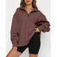 💖Sweatshirt mit überschnittenen Schultern und Reißverschluss für Damen