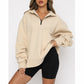 💖Sweatshirt mit überschnittenen Schultern und Reißverschluss für Damen
