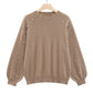 ✨Pullover mit Rundhalsausschnitt und Kunstperlen für Damen🧶💓