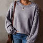 ✨Pullover mit Rundhalsausschnitt und Kunstperlen für Damen🧶💓