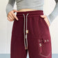 Lässige Damenhose mit geradem Bein und Kordelzug und Taschen