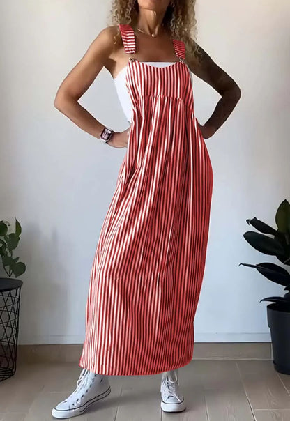 💃🌷Hot-Sale 49% Rabatt - Lässiges gestreiftes Hosenträgerkleid🌹🍃