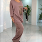 Modisches zweiteiliges Set mit Oberteil und Hose mit weiten Ärmeln für Damen