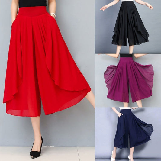 💥 HALF PRICE DEAL 👗 Hochbund Chiffon-Hosenrock für Damen ✨ luftig, hautfreundlich & zaubert eine schlanke Silhouette 🔥