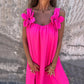 Damen elegantes Maxikleid mit Trägern und Blumendruck