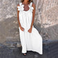 Damen elegantes Maxikleid mit Trägern und Blumendruck