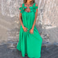 Damen elegantes Maxikleid mit Trägern und Blumendruck