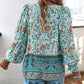 🌷🍃Damenmode bedrucktes Langarmshirt mit V-Ausschnitt