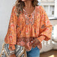 🌷🍃Damenmode bedrucktes Langarmshirt mit V-Ausschnitt