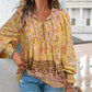🌷🍃Damenmode bedrucktes Langarmshirt mit V-Ausschnitt