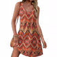 💖LETZTER TAG IM ANGEBOT: 49 % RABATT💖Sommerliches, bedrucktes, ärmelloses Strandkleid mit V-Ausschnitt
