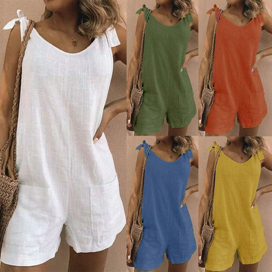 📦 Täglich 500+ Pakete versendet – der Wahnsinn! Einfarbige ärmellose verstellbare Träger Taschen Lose kurze Hosen Overalls