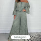⏰ Zeitlich begrenztes Angebot – 50 % Rabatt! 🎀 Elegantes Set aus Spitzentop und Hose mit weitem Bein – müheloser Stil in einem Look!
