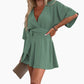 Damen eleganter Kurzarm-Shorts-Jumpsuit
