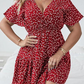 Lässiges Damenkleid mit V-Ausschnitt und Print
