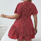 Lässiges Damenkleid mit V-Ausschnitt und Print