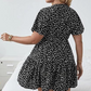 Lässiges Damenkleid mit V-Ausschnitt und Print