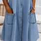 Elegantes einfarbiges Jeanskleid für Damen