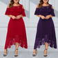 ✨Sommerschlussverkauf – 50 % Rabatt✨💃Elegantes Damenkleid mit freien Schultern und Spitzenbesatz am Saum