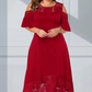 ✨Sommerschlussverkauf – 50 % Rabatt✨💃Elegantes Damenkleid mit freien Schultern und Spitzenbesatz am Saum