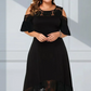 ✨Sommerschlussverkauf – 50 % Rabatt✨💃Elegantes Damenkleid mit freien Schultern und Spitzenbesatz am Saum