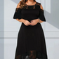 ✨Sommerschlussverkauf – 50 % Rabatt✨💃Elegantes Damenkleid mit freien Schultern und Spitzenbesatz am Saum