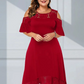 ✨Sommerschlussverkauf – 50 % Rabatt✨💃Elegantes Damenkleid mit freien Schultern und Spitzenbesatz am Saum