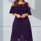 ✨Sommerschlussverkauf – 50 % Rabatt✨💃Elegantes Damenkleid mit freien Schultern und Spitzenbesatz am Saum