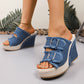 Lässige Denim-Plateau-Sandalen für Damen