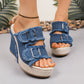Lässige Denim-Plateau-Sandalen für Damen