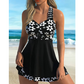Damen-Tankini-Badeanzüge mit Blumenmuster und Boyshorts