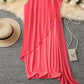 ⏳Zeitlich begrenztes Special⏰Damen Sommer Elegant Rundhals Asymmetrisch Mesh Ärmelloses Kleid👗