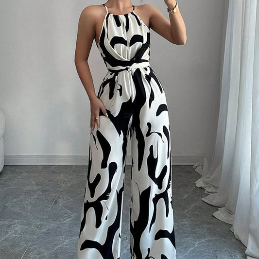 🎁Neu eingetroffen 52 % Rabatt💥Modischer Jumpsuit mit Farbblock-Design und Neckholder-Ausschnitt