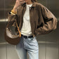 Damen-Pilotenjacke mit Veloursleder-Optik