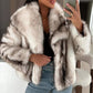 Damenmodejacke aus warmer Kunstfelloptik