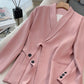 2-teiliges Business-Set für Damen: Blazer mit Schleife vorne und Hose mit weitem Bein