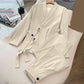 2-teiliges Business-Set für Damen: Blazer mit Schleife vorne und Hose mit weitem Bein