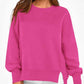 💖Vielseitiges Damen-Sweatshirt mit Rundhalsausschnitt: Lockere Passform und Seitenschlitze
