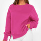 💖Vielseitiges Damen-Sweatshirt mit Rundhalsausschnitt: Lockere Passform und Seitenschlitze