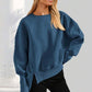💖Vielseitiges Damen-Sweatshirt mit Rundhalsausschnitt: Lockere Passform und Seitenschlitze