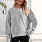 💖Vielseitiges Damen-Sweatshirt mit Rundhalsausschnitt: Lockere Passform und Seitenschlitze