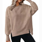 💖Vielseitiges Damen-Sweatshirt mit Rundhalsausschnitt: Lockere Passform und Seitenschlitze