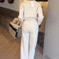 Elegantes Set aus Oberteil und Hose mit weitem Bein
