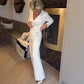 Elegantes Set aus Oberteil und Hose mit weitem Bein